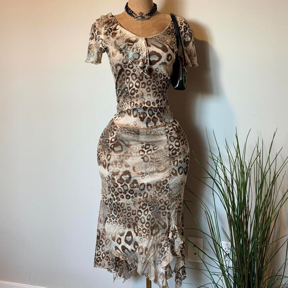 Vintage inspired animal print two Piece